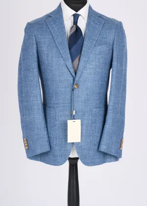 New Suitsupply Havana Light Blue Wool, Silk, Linen, Cashmere Blazer - Size 36R