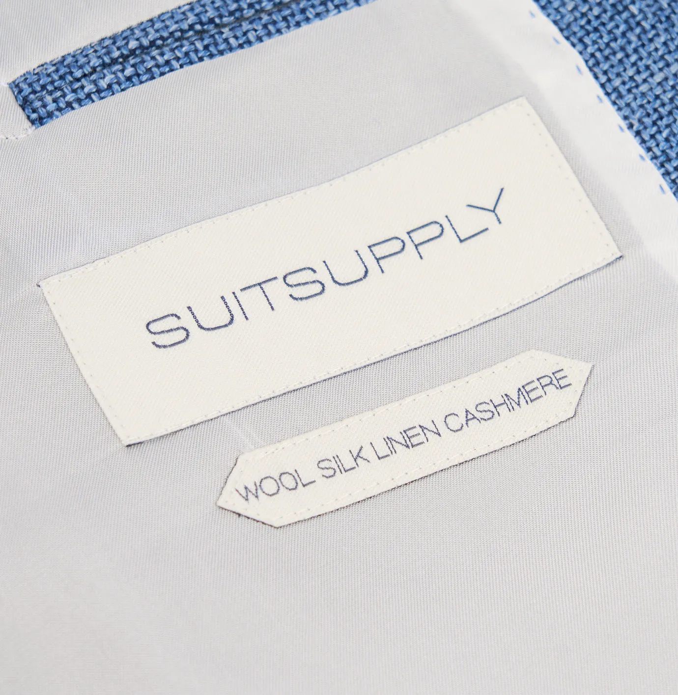 New Suitsupply Havana Light Blue Wool, Silk, Linen, Cashmere Blazer - Size 36R