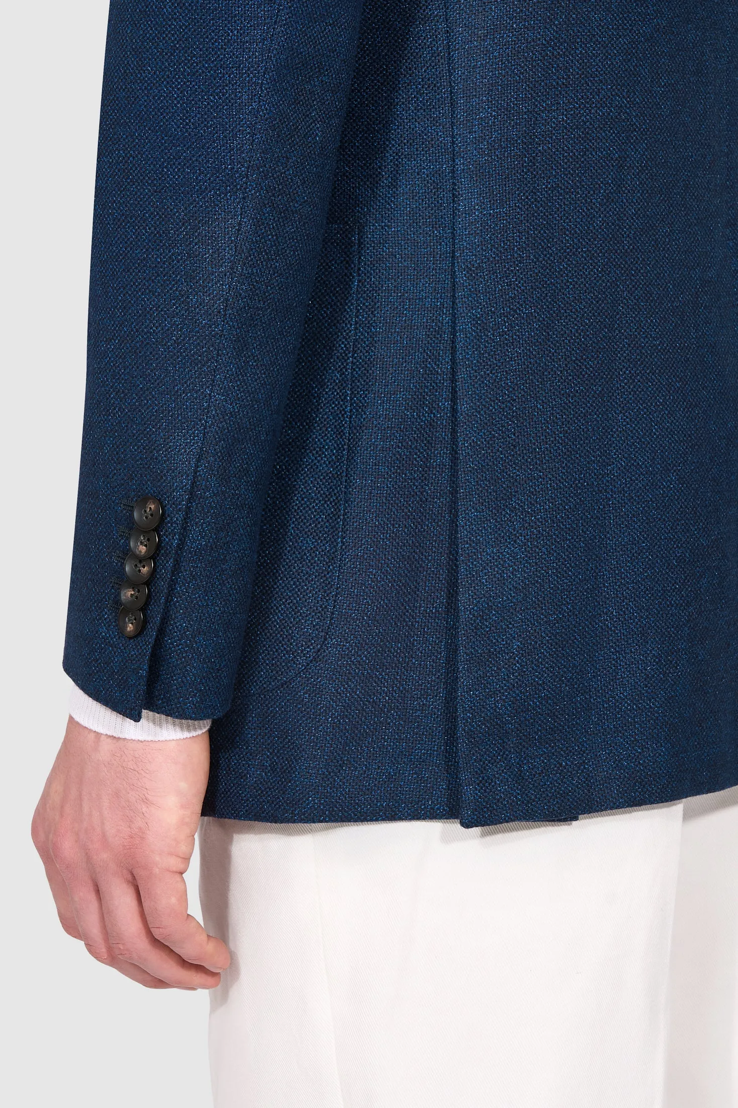 New Suitsupply Washington Blue Speckle Wool and Linen Blazer - Size 40R (Extra Slim Fit)