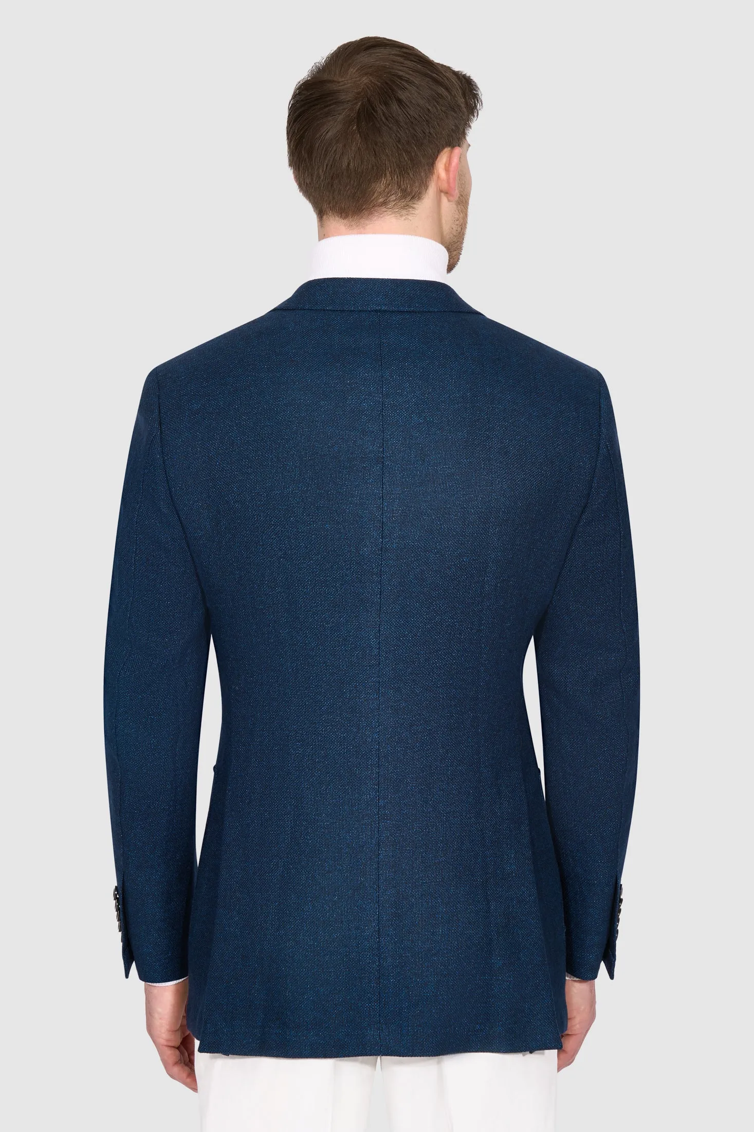 New Suitsupply Washington Blue Speckle Wool and Linen Blazer - Size 40R (Extra Slim Fit)