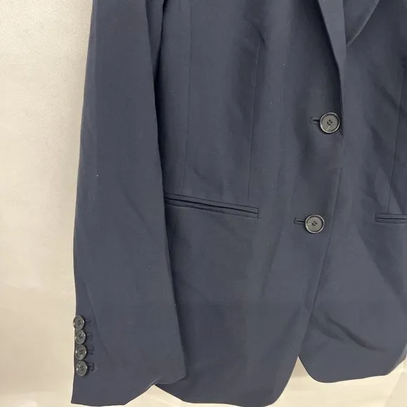 NEW Sz 8P Ann taylor two-button blazer in seasonless stretch navy blue solid