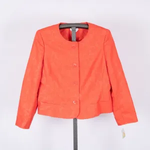 NEW Talbots Cotton Linen Blend Cropped Blazer Italian Fabric Women's Size 16