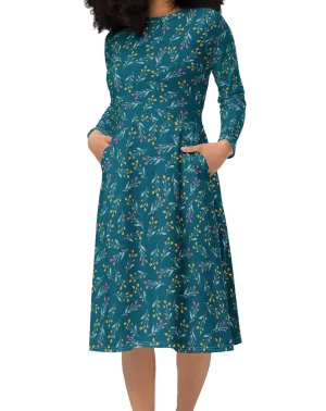 Night-time Blooms Midi Dress (S-4XL)