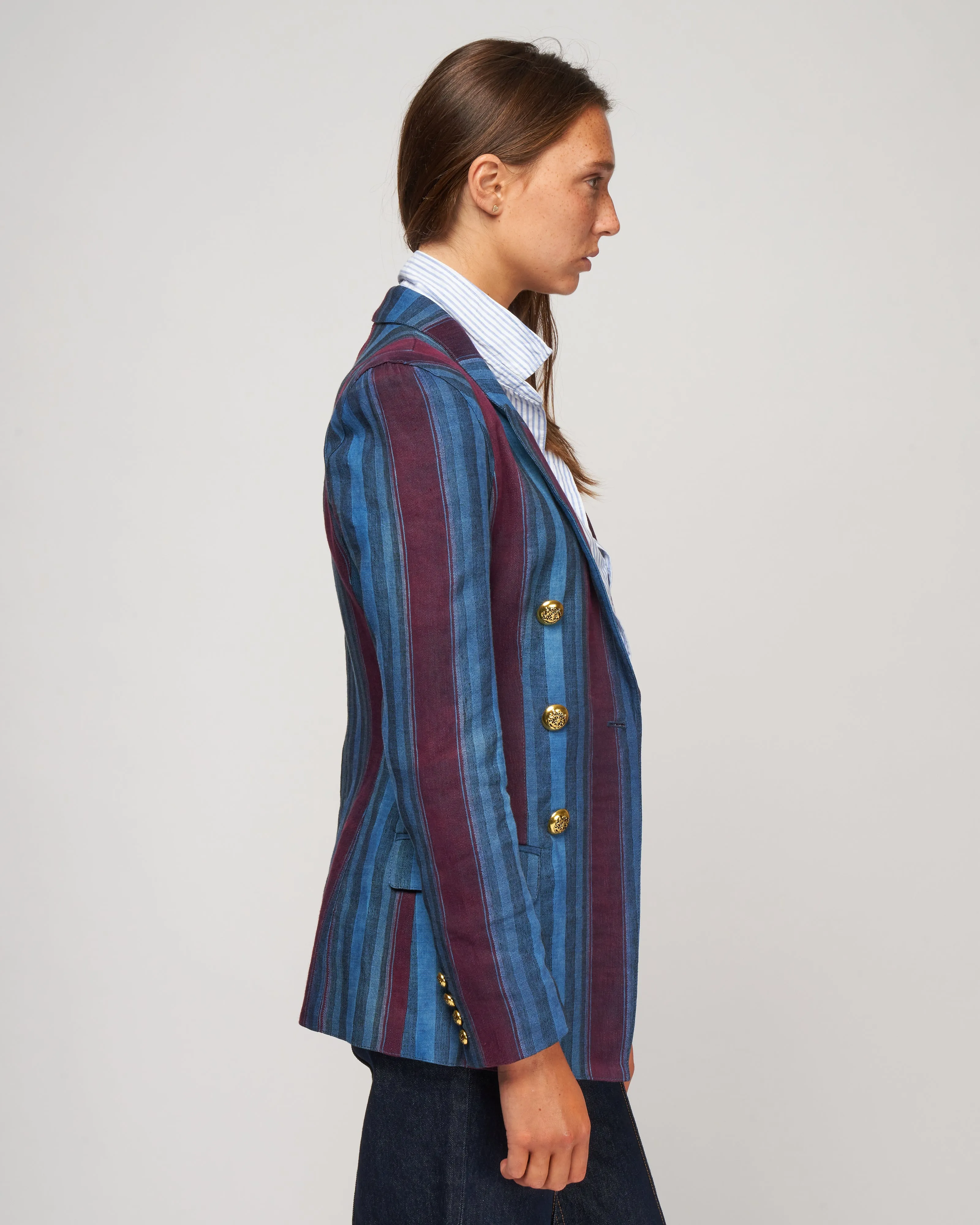 not a db pagoda blazer - indigo/merlot stripe