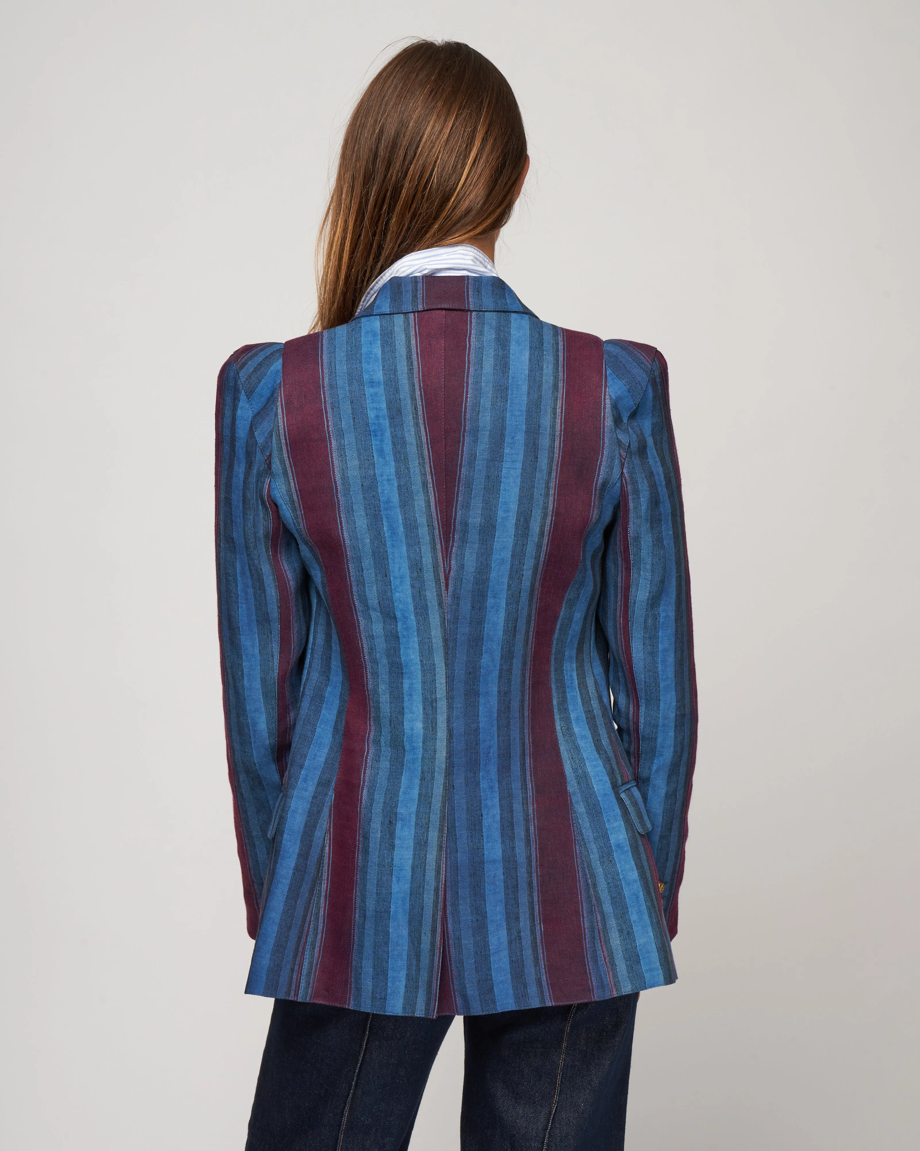 not a db pagoda blazer - indigo/merlot stripe