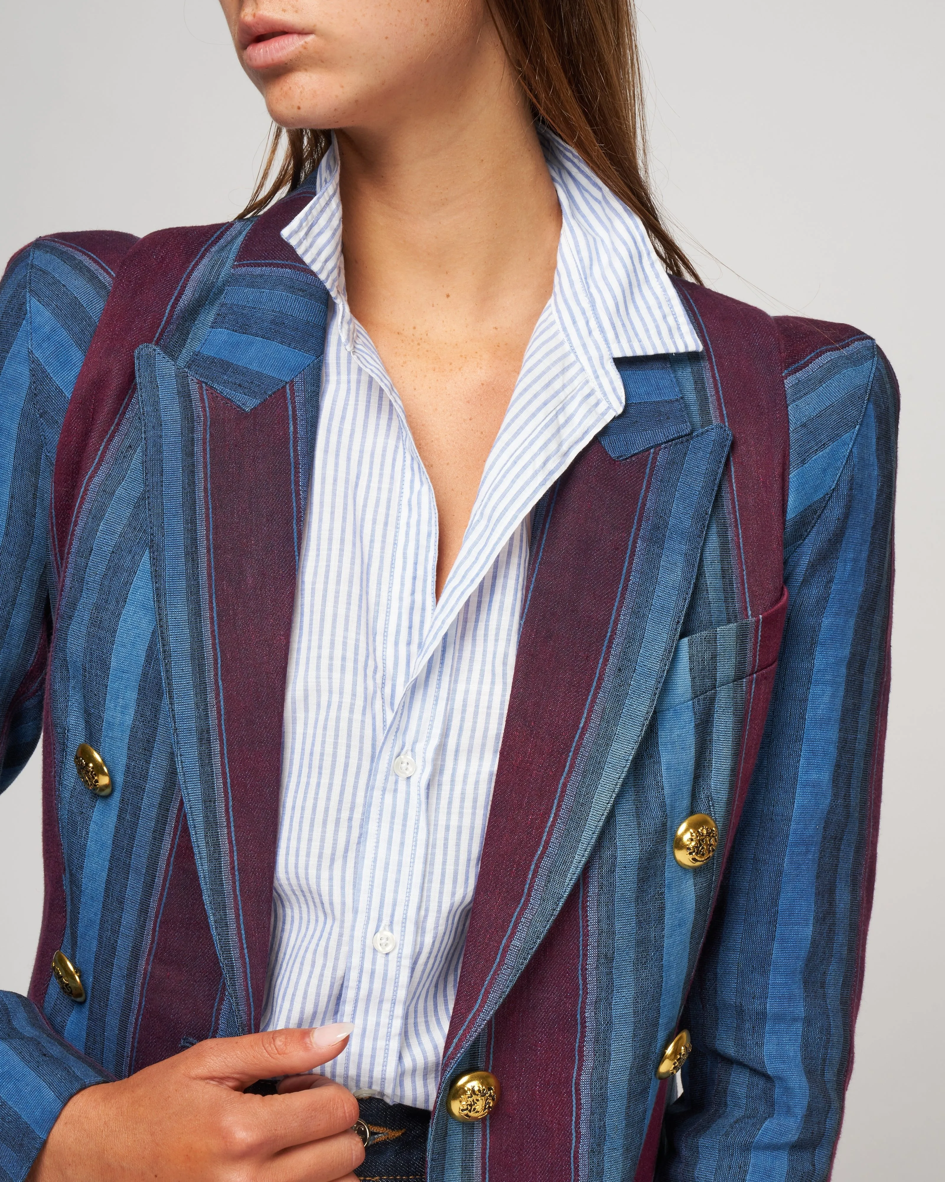 not a db pagoda blazer - indigo/merlot stripe