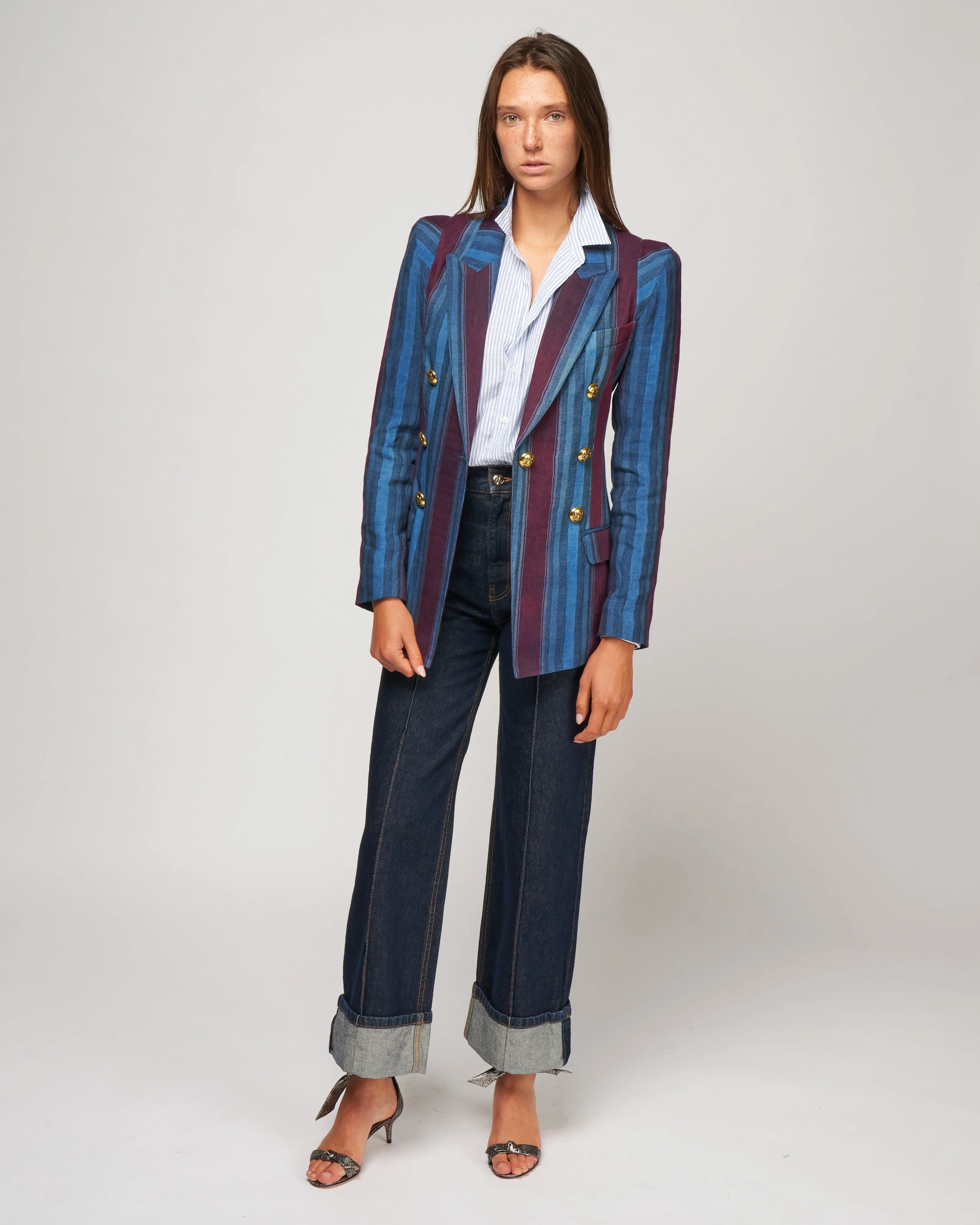 not a db pagoda blazer - indigo/merlot stripe
