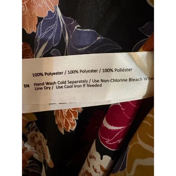 NWT Band Of The Free Black Berry Floral Hi-Lo Wrap Maxi Dress Size S