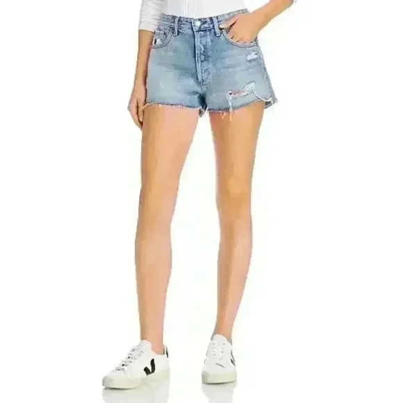 NWT Boyish &quot;The Cody&quot; High Rise Rigid Distressed Cut Off Denim Shorts