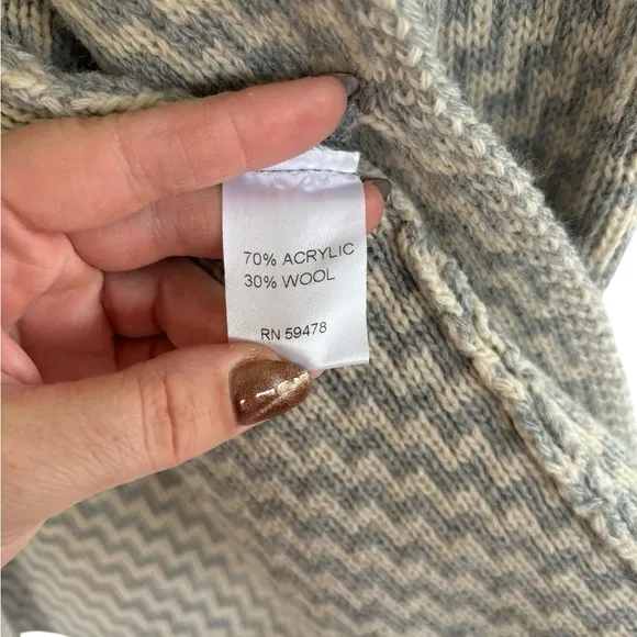 NWT Cocogio‎ Women's Gray Fiber Artist Zig-Zag Italy Knit Sweater Jacket Size S