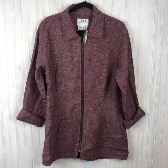 NWT FLAX LINEN ZIP JACKET BLAZER
