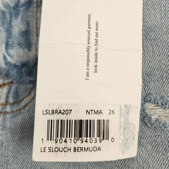 NWT Frame Le Slouch Bermuda Denim Shorts Size 26