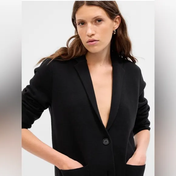 NWT Gap Black Sweater Blazer Size XL