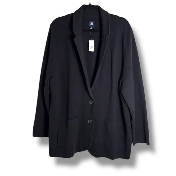 NWT Gap Black Sweater Blazer Size XL