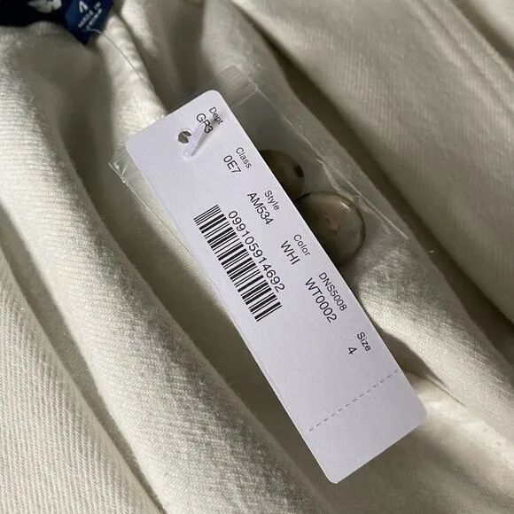 NWT J. Crew Blazer White Cotton Classic Neutral Nautical Preppy Parke