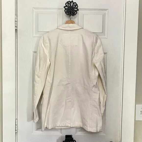 NWT J. Crew Blazer White Cotton Classic Neutral Nautical Preppy Parke