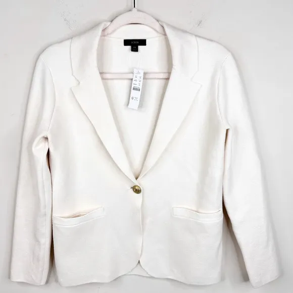 NWT J. Crew Camille Shrunken Sweater Blazer Cream Ivory XS