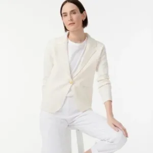 NWT J. Crew Camille Shrunken Sweater Blazer Cream Ivory XS