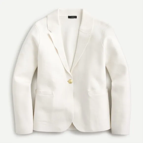 NWT J. Crew Camille Shrunken Sweater Blazer Cream Ivory XS