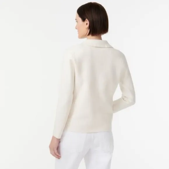 NWT J. Crew Camille Shrunken Sweater Blazer Cream Ivory XS