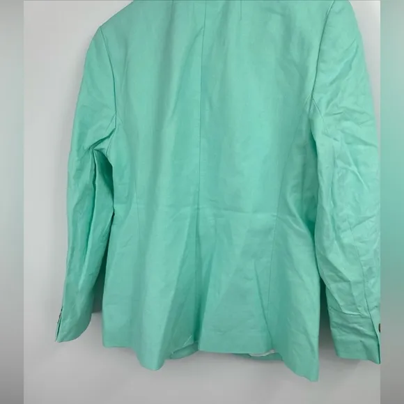NWT J. Crew One Button Linen Blend Women’s Sz 10P Green Blazer $178