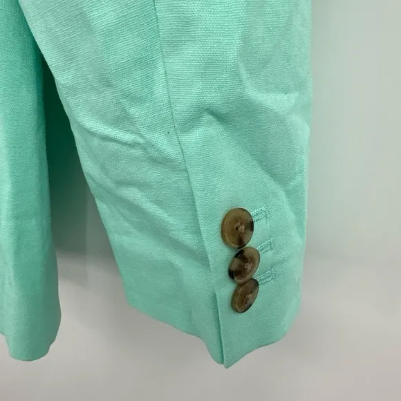 NWT J. Crew One Button Linen Blend Women’s Sz 10P Green Blazer $178