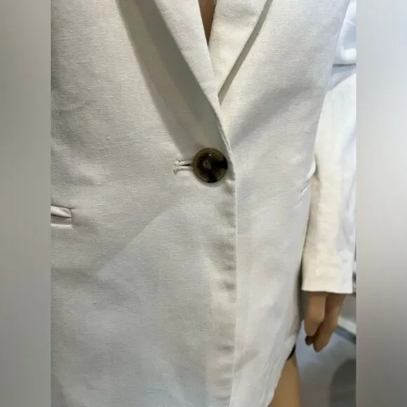 NWT J crew Factory Linen-blend one-button blazer