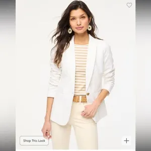 NWT J crew Factory Linen-blend one-button blazer