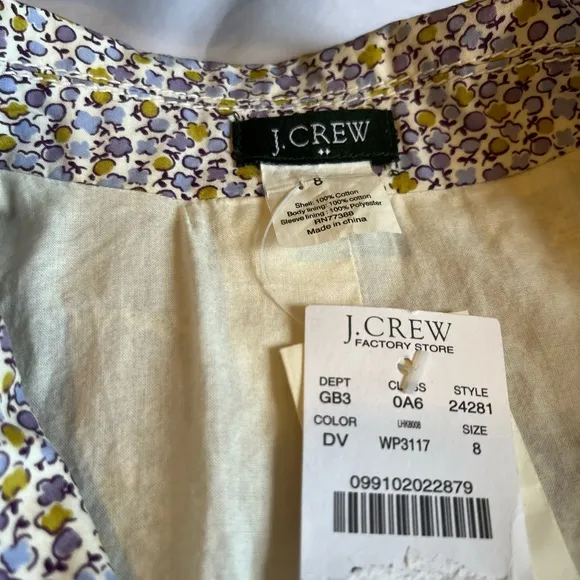 NWT J.Crew floral print blazer size 8