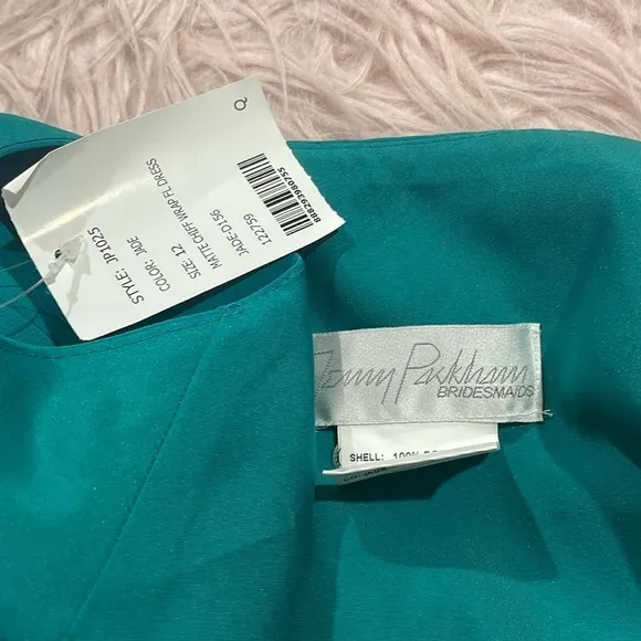 NWT Jenny Packham Matte Chiffon Wrap Dress In Jade