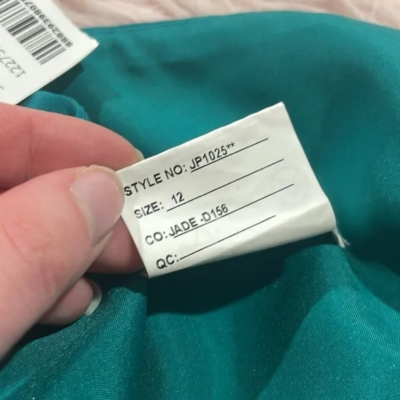 NWT Jenny Packham Matte Chiffon Wrap Dress In Jade