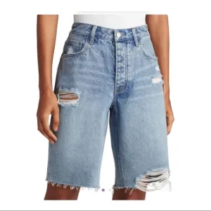 NWT JOE’S Jeans Winkler Blue Cutoff Distressed Denim Bermuda Shorts Sz 28