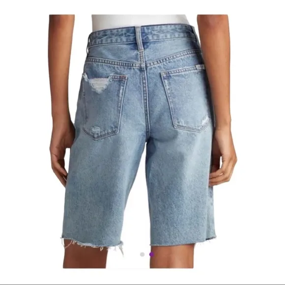 NWT JOE’S Jeans Winkler Blue Cutoff Distressed Denim Bermuda Shorts Sz 28