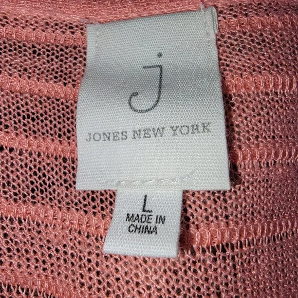 NWT Jones New York Cotton T-Shirt and Waterfall Cardigan - Size L