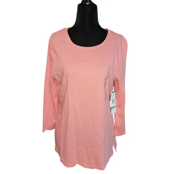 NWT Jones New York Cotton T-Shirt and Waterfall Cardigan - Size L