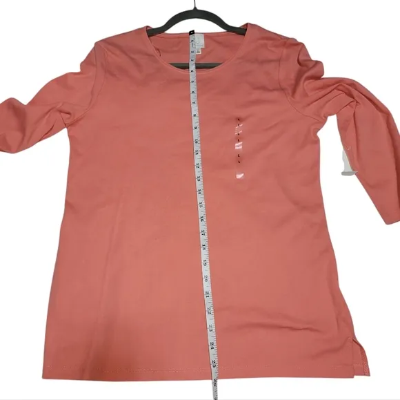 NWT Jones New York Cotton T-Shirt and Waterfall Cardigan - Size L