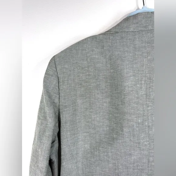 NWT KASPER Women’s Gray Double Breasted Three Button Linen Blazer Size 16