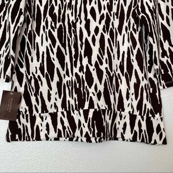 NWT Kokomo Animal Print V-Neck 3/4 Sleeve Sweater Size Large