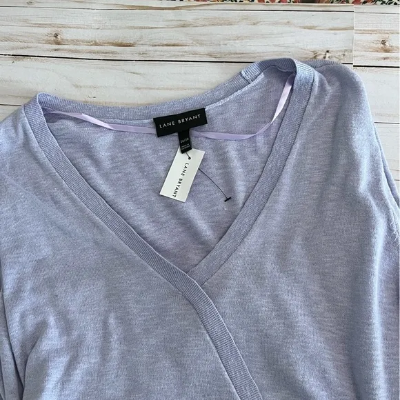 NWT Lane Bryant V-neck Lavender Wrap Sweater size 26/28