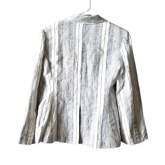 NWT Mersea Voyageur Como Linen Multi Blue stripe Blazer sz Small