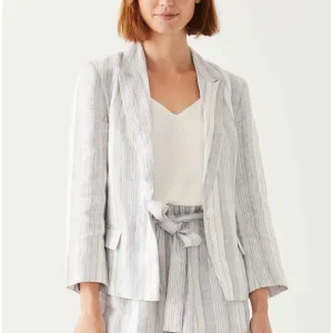 NWT Mersea Voyageur Como Linen Multi Blue stripe Blazer sz Small