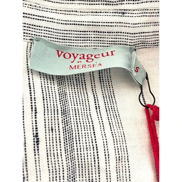 NWT Mersea Voyageur Como Linen Multi Blue stripe Blazer sz Small