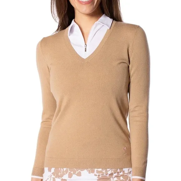 NWT New Golftini Women’s V-Neck Sweater Extra Small XS Long Sleeve Pullover Top