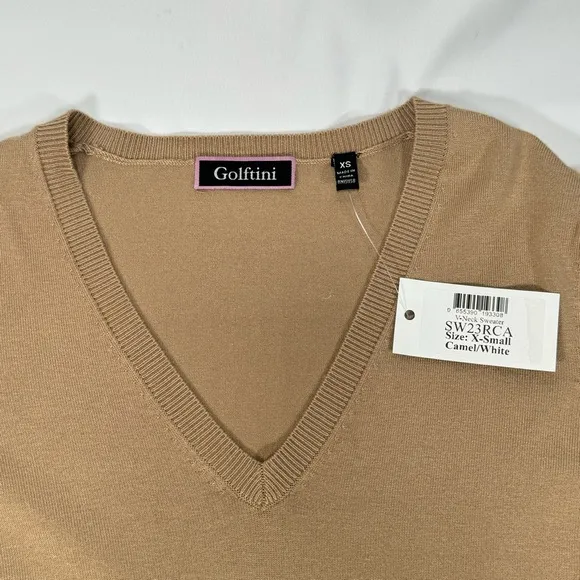NWT New Golftini Women’s V-Neck Sweater Extra Small XS Long Sleeve Pullover Top