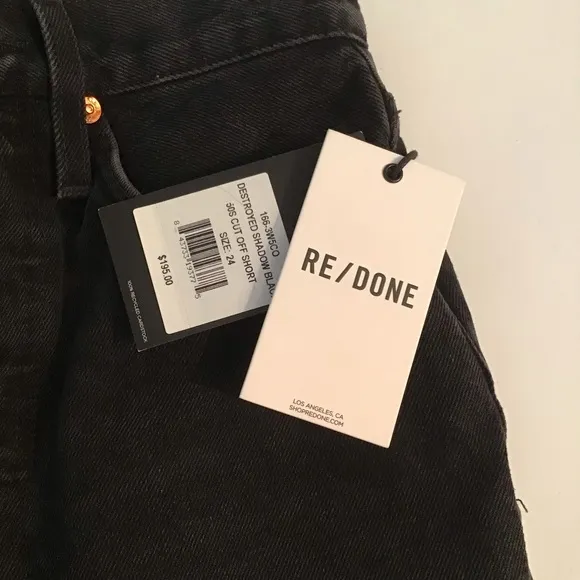 NWT RE/DONE Shadow Black Originals 50s Cut Off Shorts