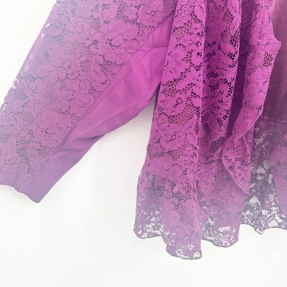 NWT Torrid Womens Career Layer Lace Open Front Peplum Blazer Size 6X Purple