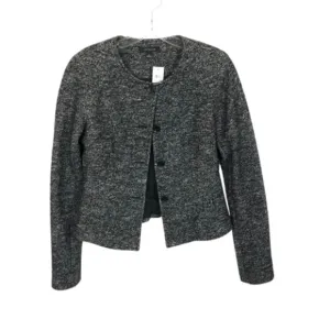 NWT Womens Size 4 Ann Taylor Gray Boiled Wool Blend Longsleeve Blazer Jacket NEW