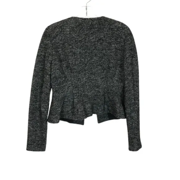 NWT Womens Size 4 Ann Taylor Gray Boiled Wool Blend Longsleeve Blazer Jacket NEW