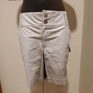 NWT Christopher &amp; Banks Gray &amp; White Stripe Shorts