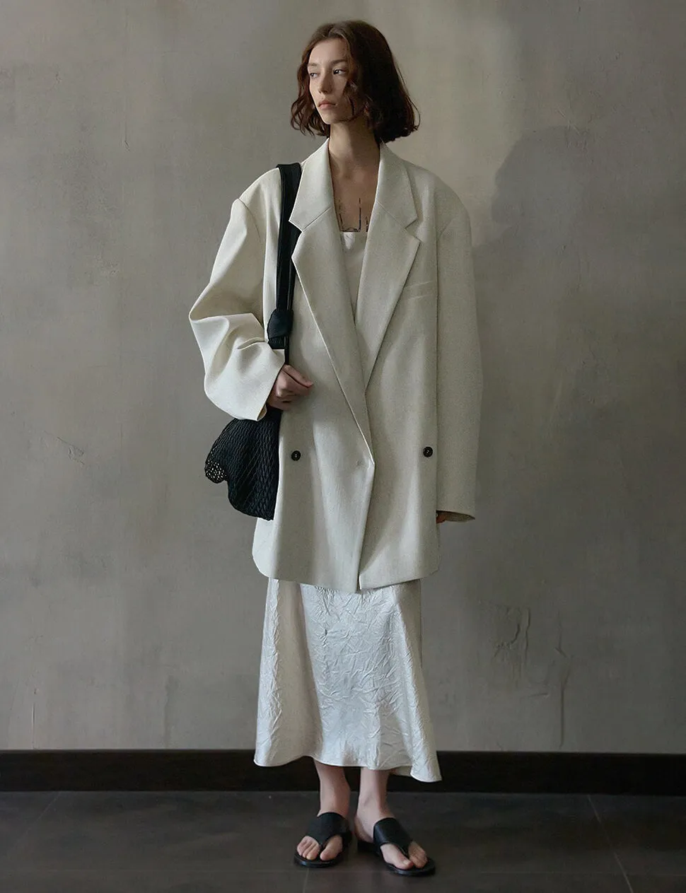 Oat Oversized Linen-Blend Blazer-PREORDER